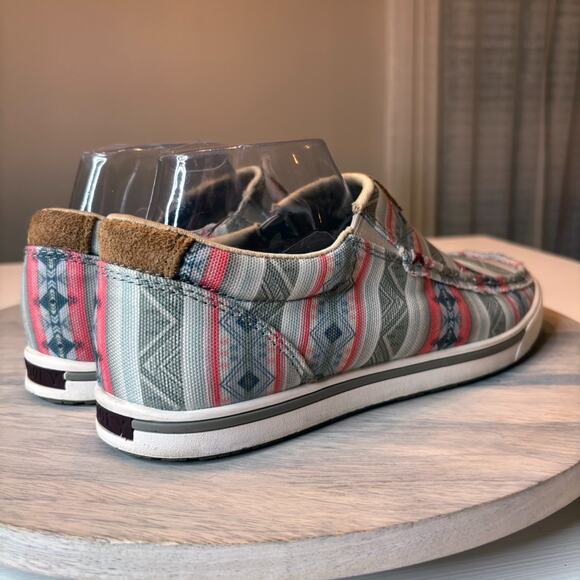 Twisted X Hooey WHYCO21 Aztec Canvas Slip On Loafer Shoes Women’s Size 8 M - Picture 6 of 10